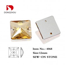 DZ 4068 12mm crystal sew on rhinestone square shape